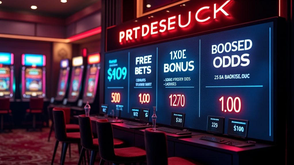 Tavolo promozioni Don Bet con offerte sportive illuminate in sala scura
